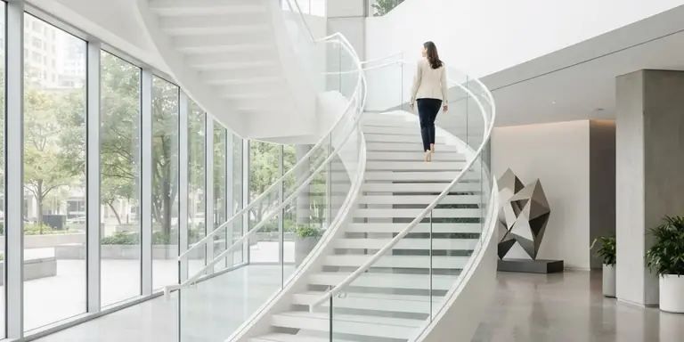 Modern white architectural staircase